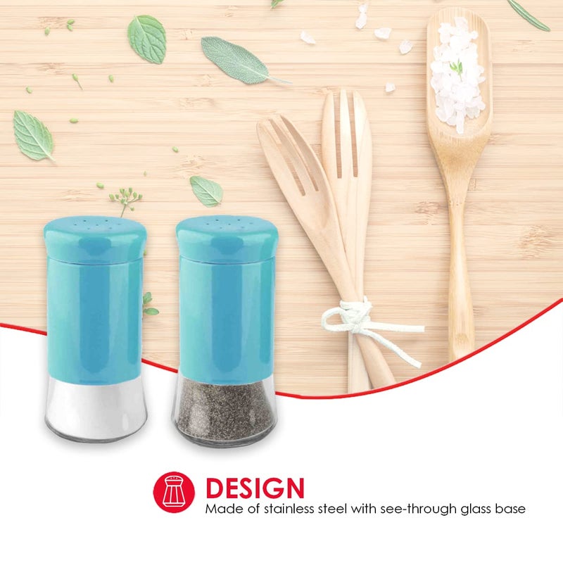 Home Basics مجموعة أدوات ملح وفلفل من هوم باسيكس إيسنس، أزرق تركوازي - Image 5